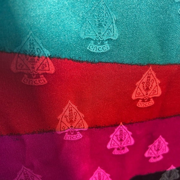 Gucci Multicolor Fringed Scarf/ Shawl *Vintage 80s *Rare - Picture 3 of 9